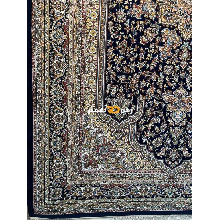 Luxury Turkish carpet wool acrylic twisted yarn 37878 navy color size 100*200