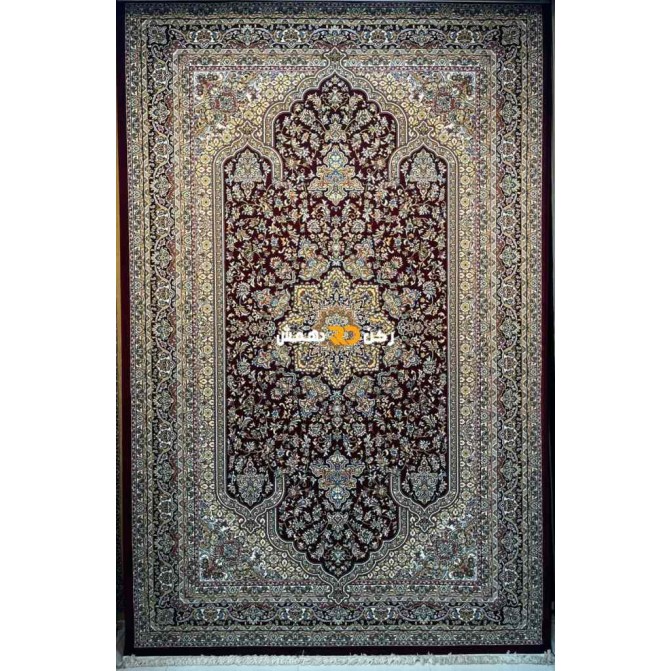 Luxury Turkish carpet wool acrylic twisted yarn 37878 burgundy red color size 100*200