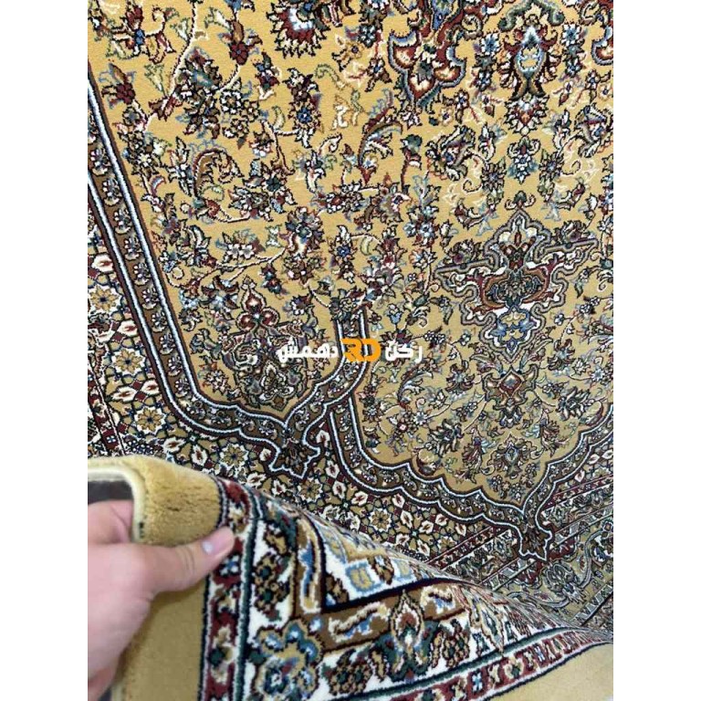 Luxury Turkish carpet wool acrylic twisted yarn 37878 Golden color size 400*400