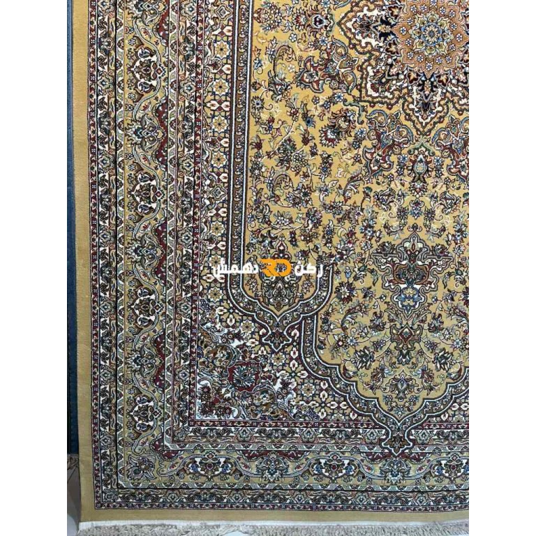 Luxury Turkish carpet wool acrylic twisted yarn 37878 Golden color size 400*400