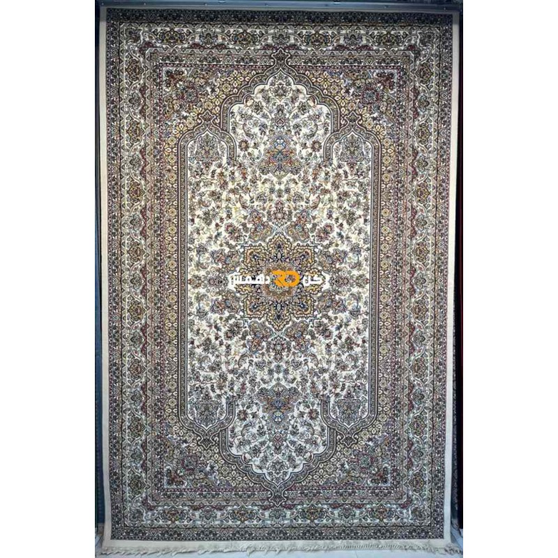 سجاد تركي الفخامة صوف اكرليك خيط مبروم  37878 لون كريم مقاس 250*350