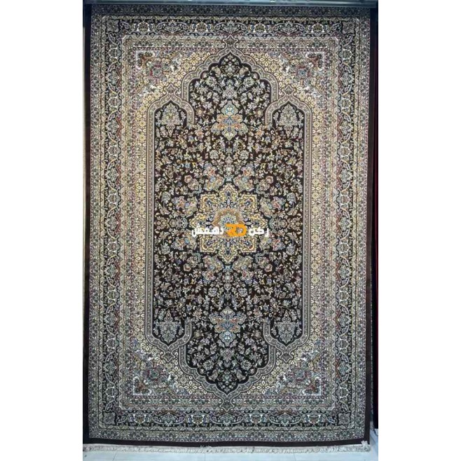 Luxury Turkish carpet wool acrylic twisted yarn 37878 Brown color size 400*400