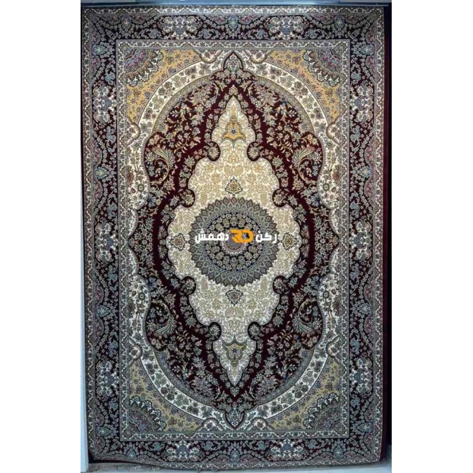 سجاد تركي الفخامة صوف اكرليك خيط مبروم  36963 لون احمر عنابي مقاس 300*500