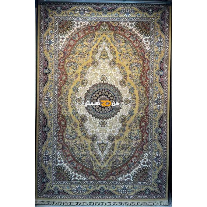 Luxury Turkish carpet wool acrylic twisted yarn 36963 Golden color size 100*200