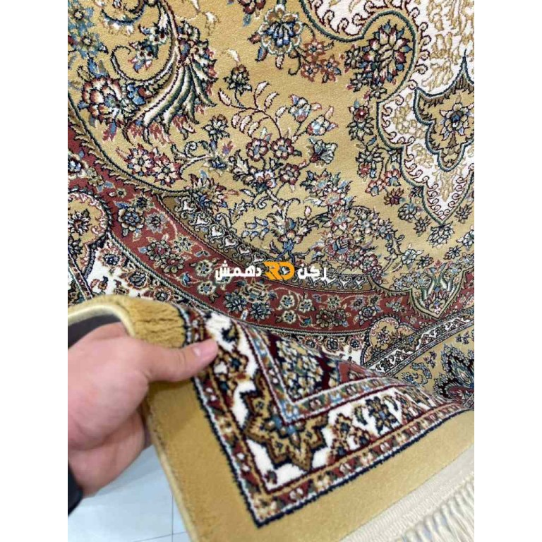 Luxury Turkish carpet wool acrylic twisted yarn 36963 Golden color size 100*200