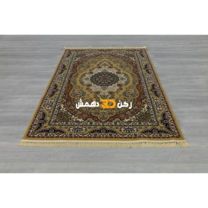 Luxury Turkish carpet wool acrylic twisted yarn 36963 Golden color size 100*200
