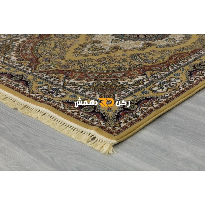 Luxury Turkish carpet wool acrylic twisted yarn 36963 Golden color size 100*200