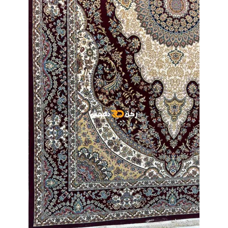 سجاد تركي الفخامة صوف اكرليك خيط مبروم  36963 لون احمر عنابي مقاس 250*350