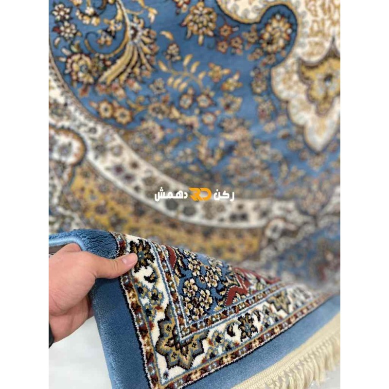 سجاد تركي الفخامة صوف اكرليك خيط مبروم  36963 لون سماوي مقاس 300*500