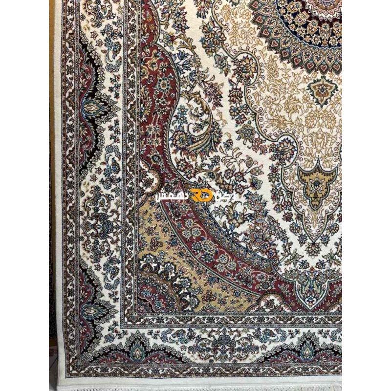 سجاد تركي الفخامة صوف اكرليك خيط مبروم  36963 لون كريم مقاس 100*200