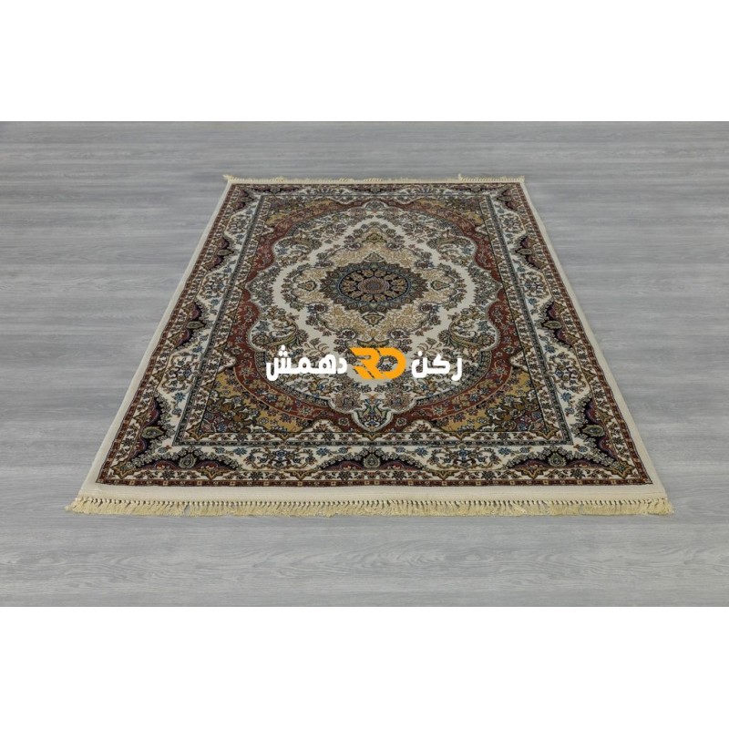 سجاد تركي الفخامة صوف اكرليك خيط مبروم  36963 لون كريم مقاس 100*200