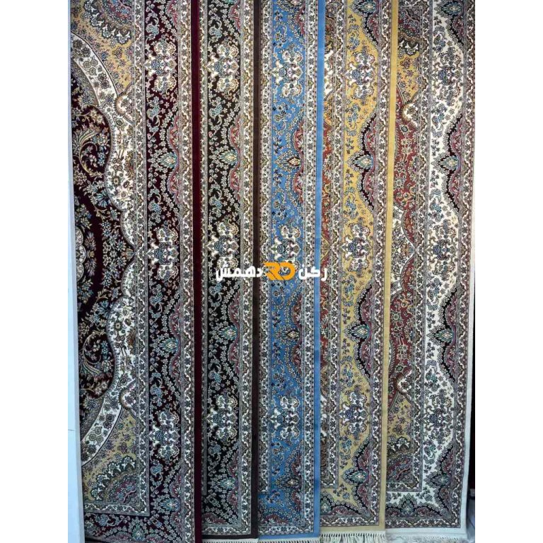 Luxury Turkish carpet wool acrylic twisted yarn 36963 navy color size 400*400