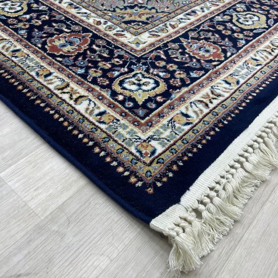 Turkish diamond wool carpet first class classic thick 38684A navy blue size 250*350