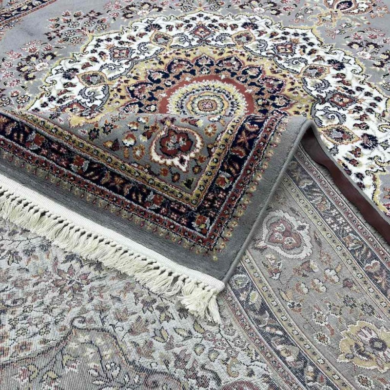 سجاد تركي الماس صوف درجه اولا كلاسيك سميك 38684A رصاصي مقاس 100*200