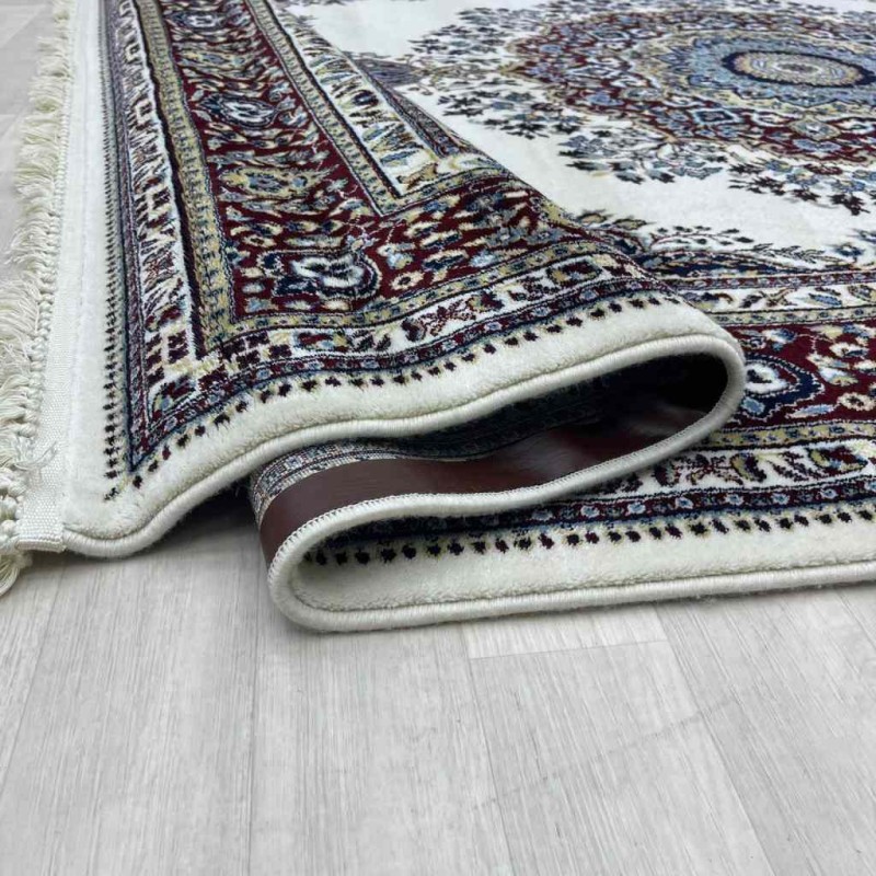 سجاد تركي الماس صوف درجه اولا كلاسيك سميك 38684A كريم مقاس 100*200