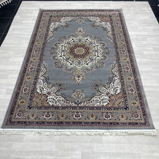 Turkish diamond carpet first class classic thick wool 38684A gray size 300*500