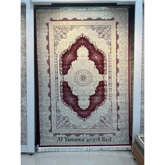Al Yamama Classic Thick Soft Turkish Carpet 40378A red Size 100*400 Al Yamama Classic Thick Soft Turkish Carpet 40378A red Size 100*400