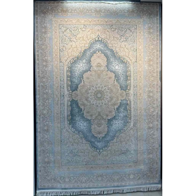 سجاد تركي اليمامة كلاسيك سميك ناعم 40378A سماوي مقاس 100*300