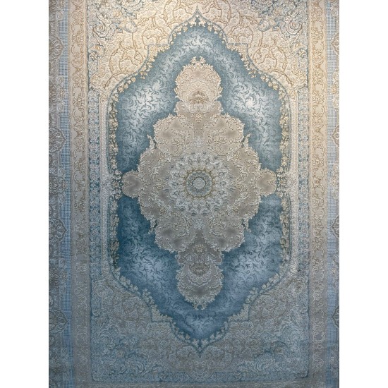 Al Yamama Classic Thick Soft Turkish Carpet 40378A Navy Size 100*400 Al Yamama Classic Thick Soft Turkish Carpet 40378A Navy Size 100*400