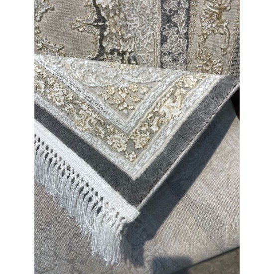 Al Yamama Classic Thick Soft Turkish Carpet 40378A gray Size 500*800 Al Yamama Classic Thick Soft Turkish Carpet 40378A gray Size 500*800