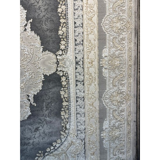 Al Yamama Classic Thick Soft Turkish Carpet 40378A gray Size 500*800 Al Yamama Classic Thick Soft Turkish Carpet 40378A gray Size 500*800
