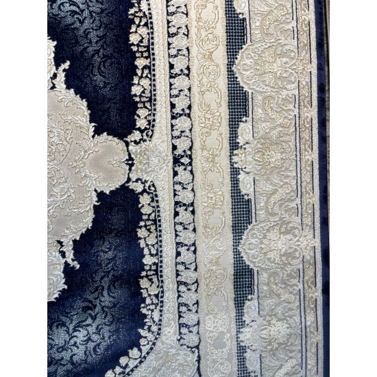 Al Yamama Classic Thick Soft Turkish Carpet 40378A Navy Blue Size 500*700 Al Yamama Classic Thick Soft Turkish Carpet 40378A Navy Blue Size 500*700