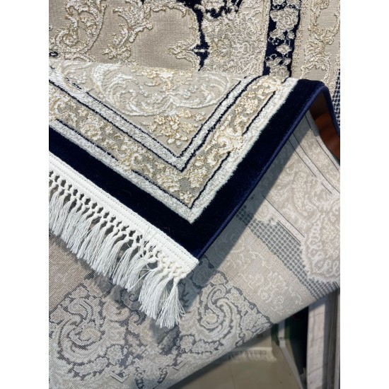 Al Yamama Classic Thick Soft Turkish Carpet 40378A Navy Blue Size 500*700 Al Yamama Classic Thick Soft Turkish Carpet 40378A Navy Blue Size 500*700
