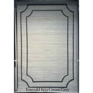 سجاد تركي اطار برواز الزمرد 8553 كريم رصاصي مقاس 80*150