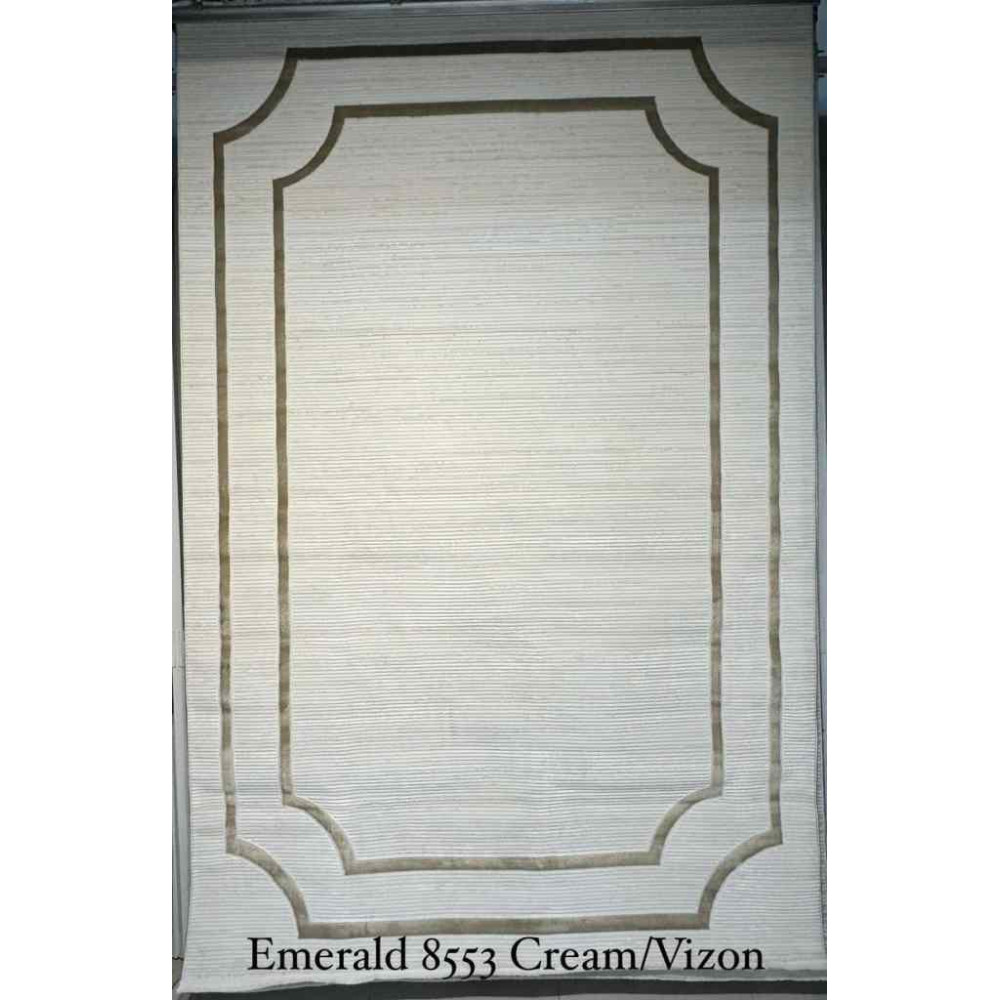 سجاد تركي اطار برواز الزمرد 8553 كريم فيزون مقاس 250*350