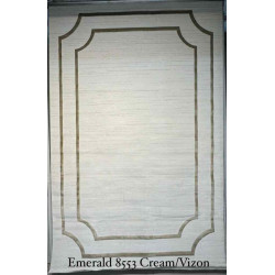 سجاد تركي اطار برواز الزمرد 8553 كريم فيزون مقاس 400*500