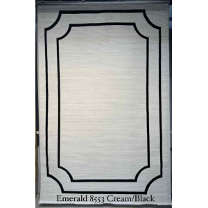 سجاد تركي اطار برواز الزمرد 8553 كريم اسود مقاس 250*350