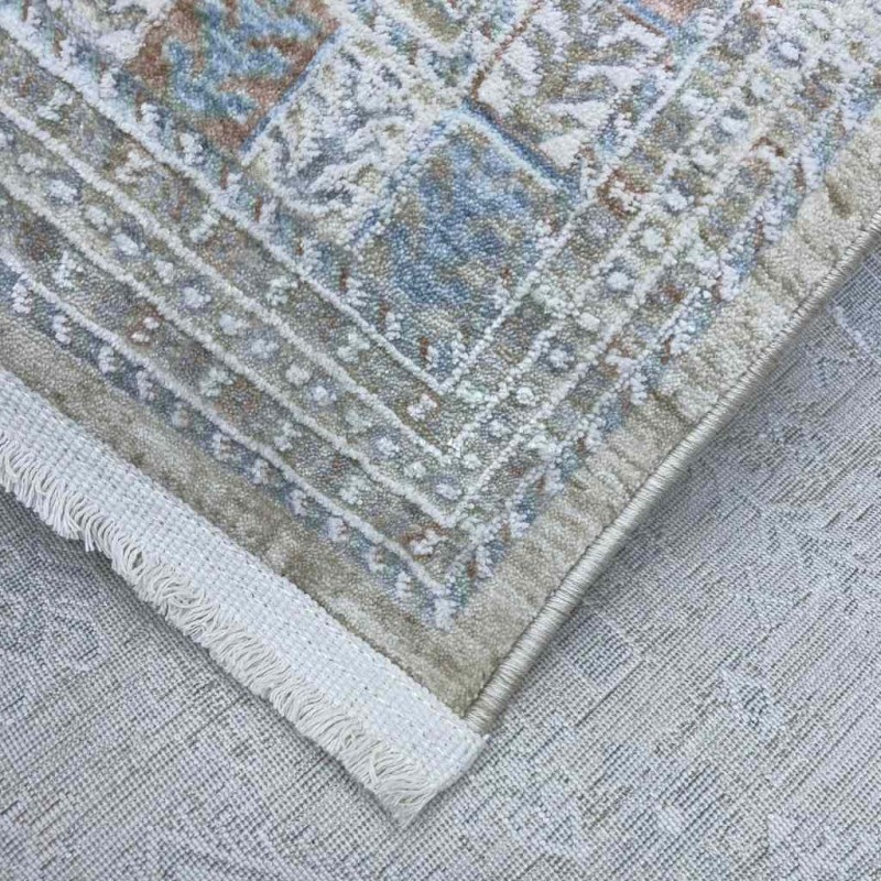 سجاد بوهيمي تركي جاليري F536CT11 سماوي كريم مقاس 80*150