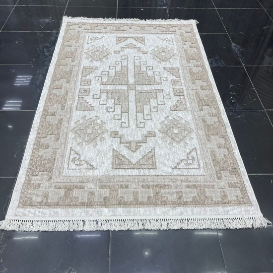 Turkish Burlap Rug Oakville OH363A Dark Beige Cream Size 80*150