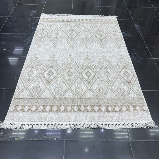 Turkish Burlap Rug Oakville OF989A Green Cream Size 80*150