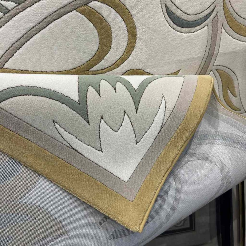 سجاد تركي بالاس S0190A  ابيض ذهبي مقاس  100*300