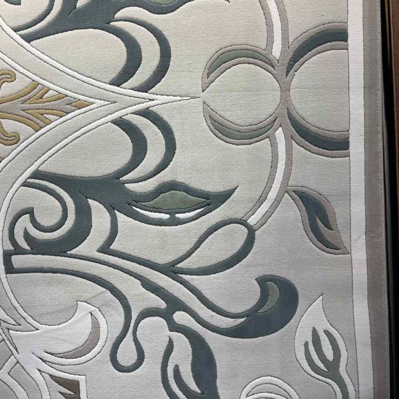 سجاد تركي بالاس S0190A  ابيض رصاصي مقاس 300*400
