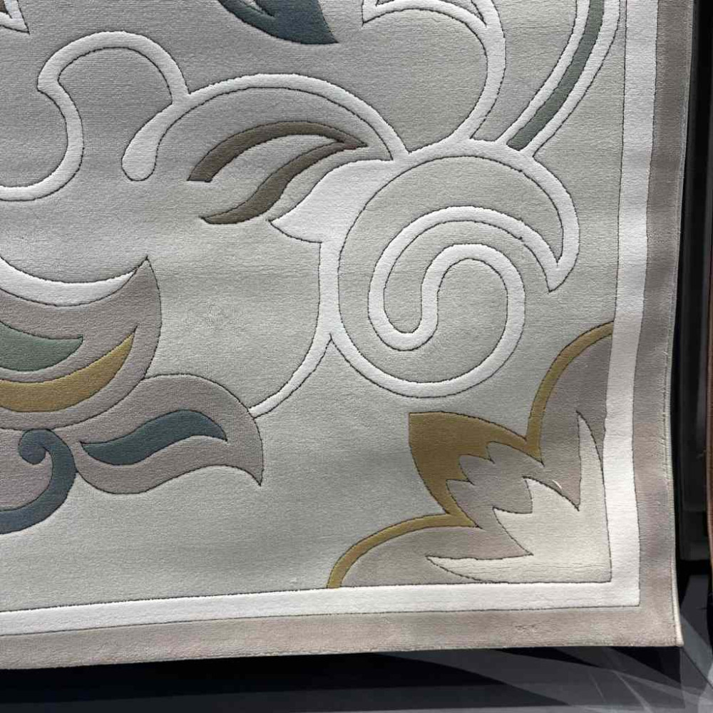 سجاد تركي بالاس S0190A  ابيض رصاصي مقاس 500*600