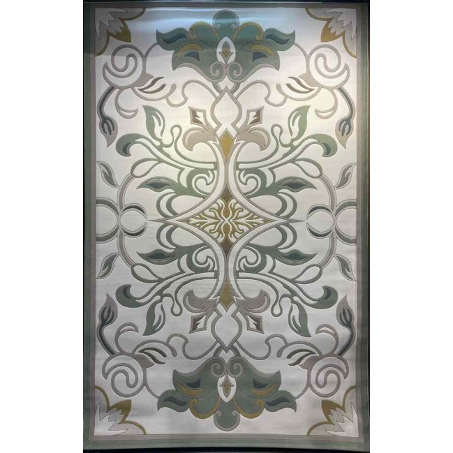 Turkish Palace Carpet S0190A Sky White green Size 100*200