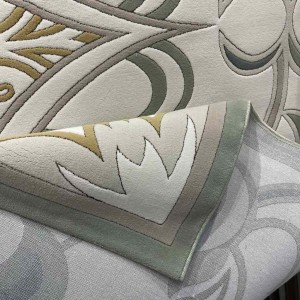 سجاد تركي بالاس S0190A  ابيض اخضر مقاس  100*300