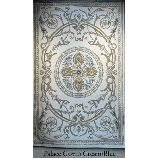 Turkish Palace Rug G0710 Classic Royal Pattern Palace Thick Soft cream Blue Size 300*400