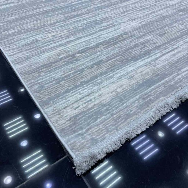 سجاد بيرل تركي 26815A رصاصي ابيض مقاس 150*230