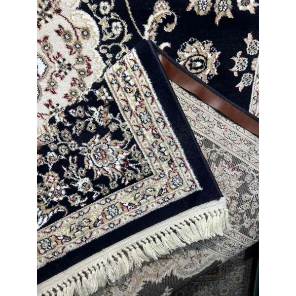 Safwan Classic Thick Soft Turkish Carpet 40571 navy Size 100*300
