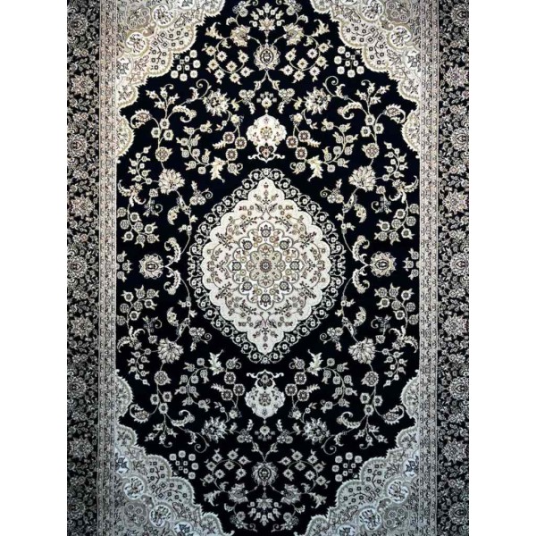 Safwan Classic Thick Soft Turkish Carpet 40571 navy Size 100*300