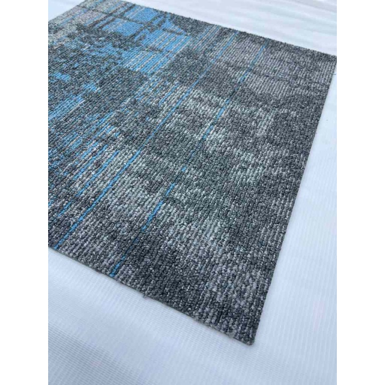 Office flooring square carpet office tiles teymur 03 gray with sky blue color