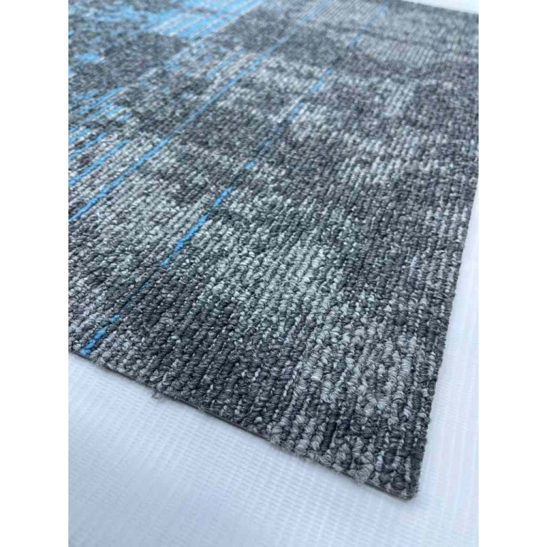 Office flooring square carpet office tiles teymur 03 gray with sky blue color