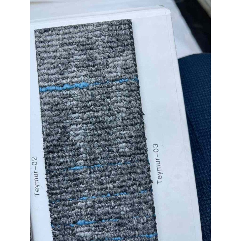 Office flooring square carpet office tiles teymur 03 gray with sky blue color