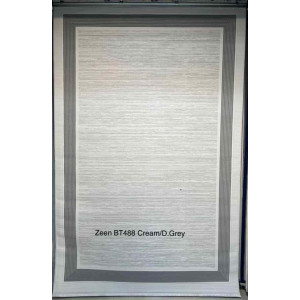 سجاد تركي اطار برواز زين BT488 كريم رصاصي مقاس 100*200