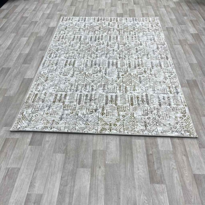 سجاد الماس تركي مودرن 35005A بيج ذهبي 150*220