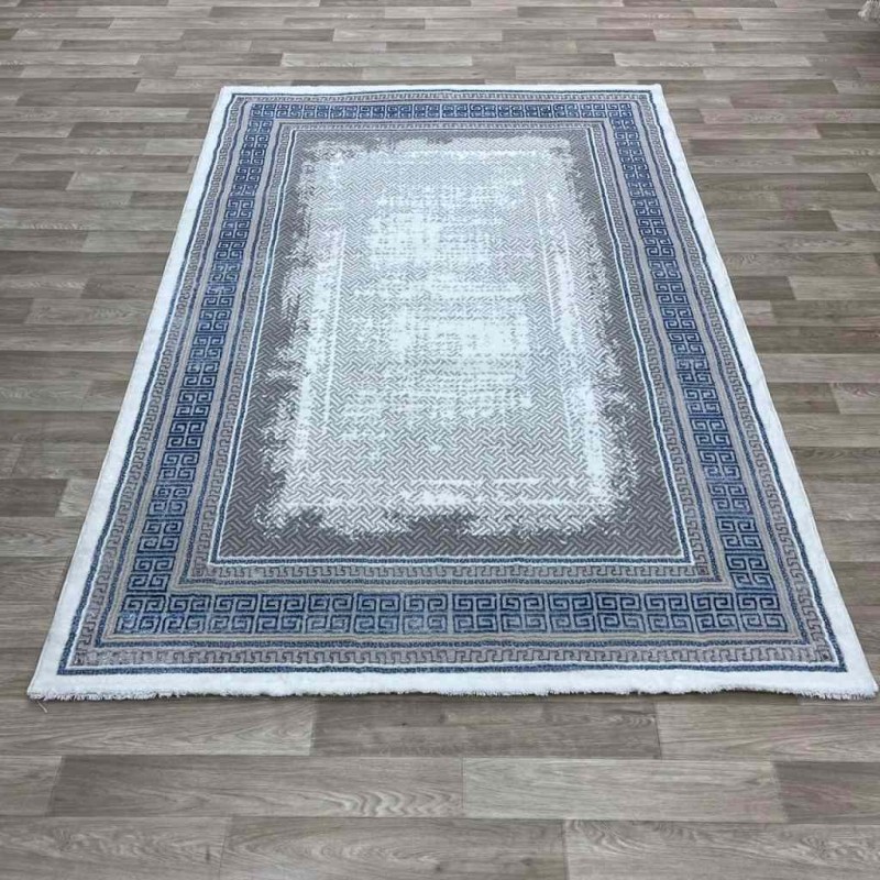 سجاد الماس تركي مودرن 30081B رمادي ازرق 150*220