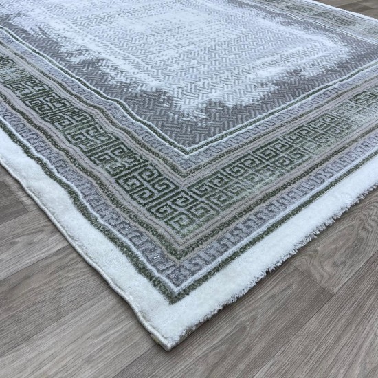 Modern Turkish diamond carpet 30081B gray green 150*220